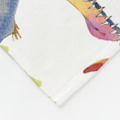 Schattigee Dinosaurussen Waterverf Naadloze Kunst Fleece Deken (Hoek)