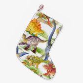 Schattigee Dinosaurussen Waterverf Naadloze Kunst Kleine Kerstsok (Voorkant (Hangend))