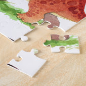 Schattigee Dinosaurussen Waterverf Naadloze Kunst Legpuzzel (Zijkant)