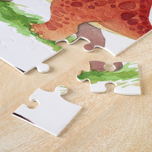 Schattigee Dinosaurussen Waterverf Naadloze Kunst Legpuzzel (Zijkant)