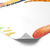 Schattigee Dinosaurussen Waterverf Naadloze Kunst Poster (Hoek)