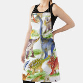 Schattigee Dinosaurussen Waterverf Naadloze Kunst Schort (Insitu)