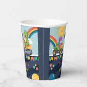 Schattigee dinosaurustractor Truck Regenboogballon Papieren Bekers (Rechts)