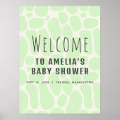 Schattigee dinosaurusvlekken Neutraal Baby Welkoms Poster (Voorkant)