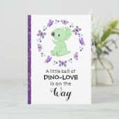 *~* Schattigee Dinosuar Glitter Baby shower Uitnod Kaart (Staand voorkant)