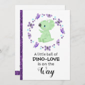 *~* Schattigee Dinosuar Glitter Baby shower Uitnod Kaart (Voorkant / Achterkant)