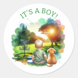 Schattigee Disc Golf Boy's Baby shower | Het is ee Ronde Sticker