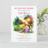 Schattigee Disc Golf Girl's Baby shower Kaart (Staand voorkant)