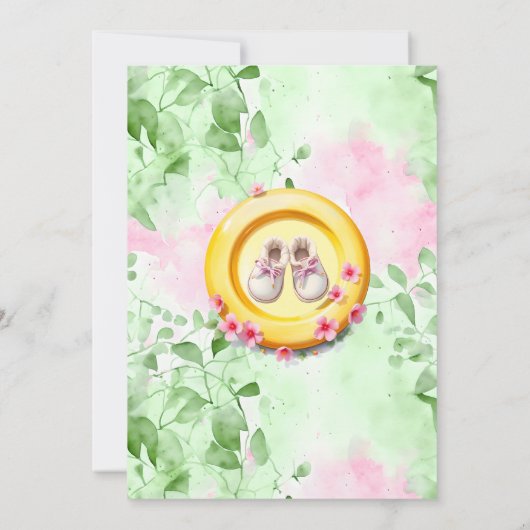 Schattigee Disc Golf Girl's Baby shower Kaart (Achterkant)