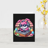 Schattigee DJ Easter Bunny Kaart (Gele Bloem)