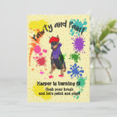 Schattigee Doberman Dog Fun Art Verjaardagsfeest Kaart (Staand voorkant)