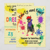 Schattigee Doberman Dog Fun Art Verjaardagsfeest Kaart (Voorkant / Achterkant)