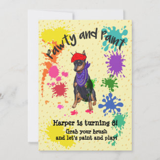Schattigee Doberman Dog Fun Art Verjaardagsfeest Kaart