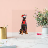 Schattigee Doberman Kerstboom Lights Hondenliefheb Acryl Bord (Huwelijk)