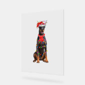 Schattigee Doberman Kerstboom Lights Hondenliefheb Acryl Bord (Hoek)