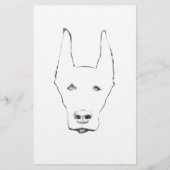Schattigee Doberman Pinscher Hondengezichtsschets Briefpapier (Voorkant)