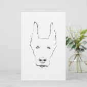 Schattigee Doberman Pinscher Hondengezichtsschets Briefpapier (Staand voorkant)