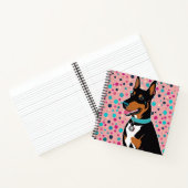 Schattigee Doberman Pinscher roze spiraalvormige v Notitieboek (Binnen)
