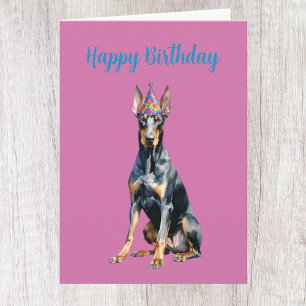 Schattigee Doberman Verjaardag Kaart