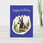 Schattigee Doberman Verjaardag Kaart (Voorkant)