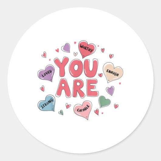 Schattigee docent Kinder Valentijnsdag Leer Hart S Ronde Sticker (Voorkant)