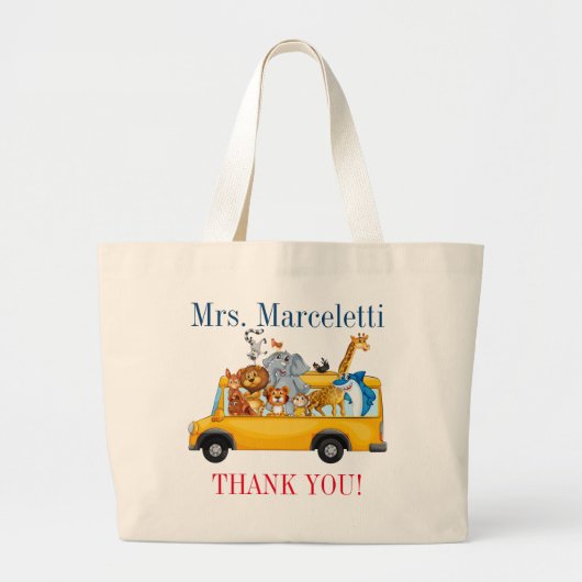 Schattigee docent, schoolbuschauffeur, Canvas tas (Voorkant)