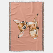 Schattigee Doe Chilling Out, Deer Lover Gift, Deken (Voorkant Verticaal)