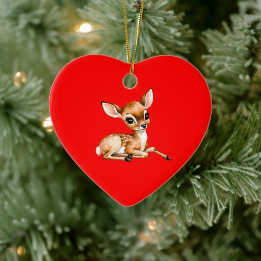 Schattigee Doe Chilling Out, Deer Lover Gift, Keramisch Ornament (Boom)