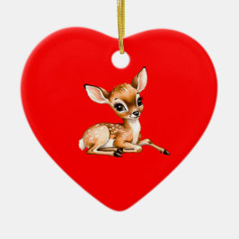 Schattigee Doe Chilling Out, Deer Lover Gift, Keramisch Ornament