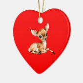Schattigee Doe Chilling Out, Deer Lover Gift, Keramisch Ornament (Links)
