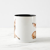 Schattigee Doe Chilling Out, Deer Lover Gift, Tweekleurige Koffiemok (Center)