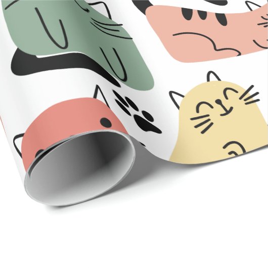 Schattigee doedelkatten en pootafdrukken cadeaupapier (Rol Hoek)