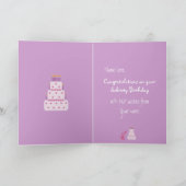 Schattigee  Dog & Cake Sobriety Verjaardag Kaart (Binnen)