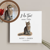 Schattigee Dog Cat artwork Gepersonaliseerd bruilo Servet