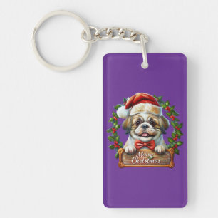 Schattigee Dog Christmas Ornament - Vrolijk Kerstf Sleutelhanger