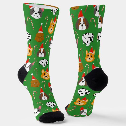 Schattigee Dog Christmas Patterned Sokken (Gebogen)