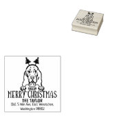 Schattigee Dog Christmas Return Adres Rubberstempel (Gestempeld)