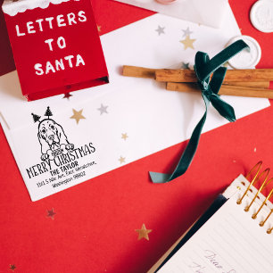Schattigee Dog Christmas Return Adres Rubberstempel