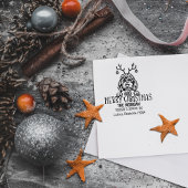 Schattigee Dog Christmas Return Adres Rubberstempel