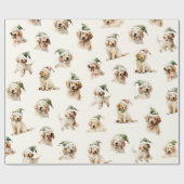 Schattigee Dog Christmas Wrapping Paper Cadeaupapier (Vlak)