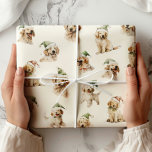Schattigee Dog Christmas Wrapping Paper Cadeaupapier<br><div class="desc">Wikkel je cadeaus in schattigheid met deze Schattigee Dog Christmas Wrapping Paper met vrolijke Golden Retrievers verkleed voor de vakantietijd.</div>