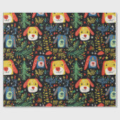 Schattigee Dog Christmas wrapping papier (Vlak)