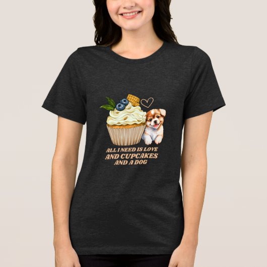 Schattigee Dog Cupcake Lover Gift T-shirt (Voorkant)