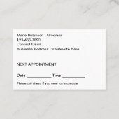 Schattigee Dog Grooming Salon Afspraakkaarten Afsprakenkaartje (Achterkant)