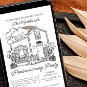 Schattigee Dog Home Drop In Housewarming Party Kaart