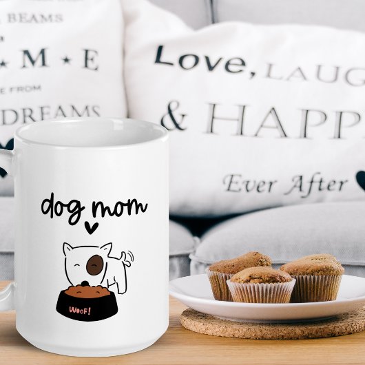 Schattigee Dog Mom mokken Pawprint met naam koffie