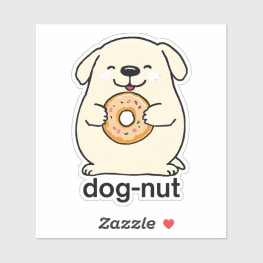 Schattigee Dog-Nut waterdicht Sticker (Vel)