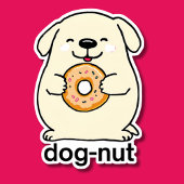 Schattigee Dog-Nut waterdicht Sticker