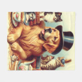 Schattigee  Dog Painting Fleece Deken (Voorkant (Horizontaal))