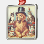 Schattigee  Dog Painting Metalen Ornament (Links)